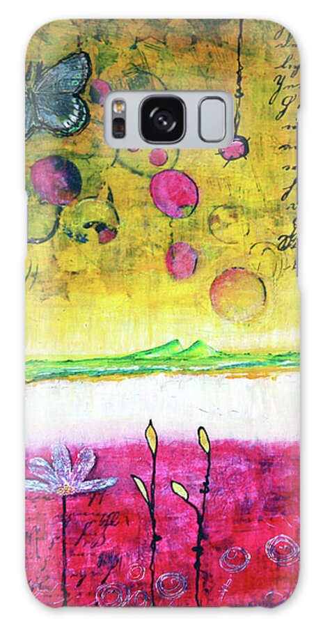 Whimsical Galaxy Case featuring the painting Sitting On The Edge Of Eternity by Winona's Sunshyne