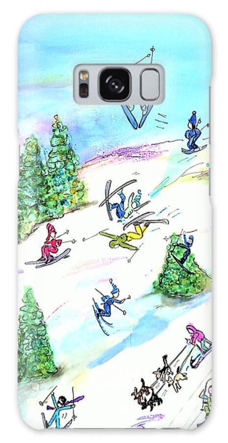 Ski Galaxy Case featuring the painting Ski Slopes 3 by Patty Donoghue