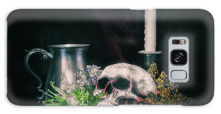 Human Galaxy Case featuring the photograph Skull With Flowers by Tom Mc Nemar