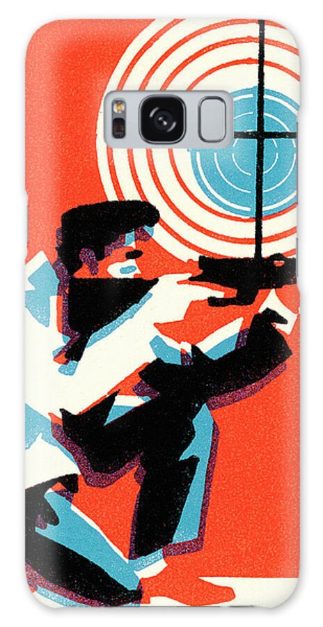 Adult Galaxy Case featuring the drawing Sniper by CSA Images