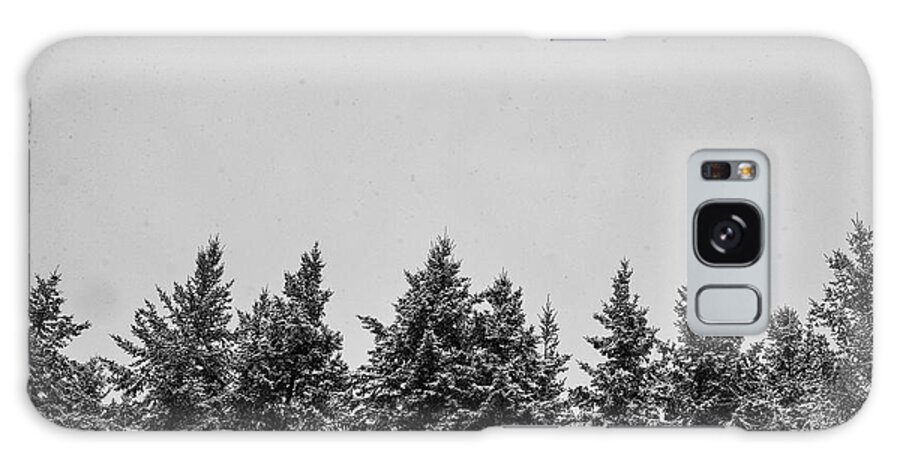 Snow Capped Tress Galaxy Case featuring the photograph Snow Capped Pine Trees And Cloudy Skies In Winter by Cavan Images