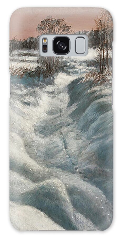 Hans Saele Galaxy Case featuring the painting Snow Covered Stream by Hans Egil Saele