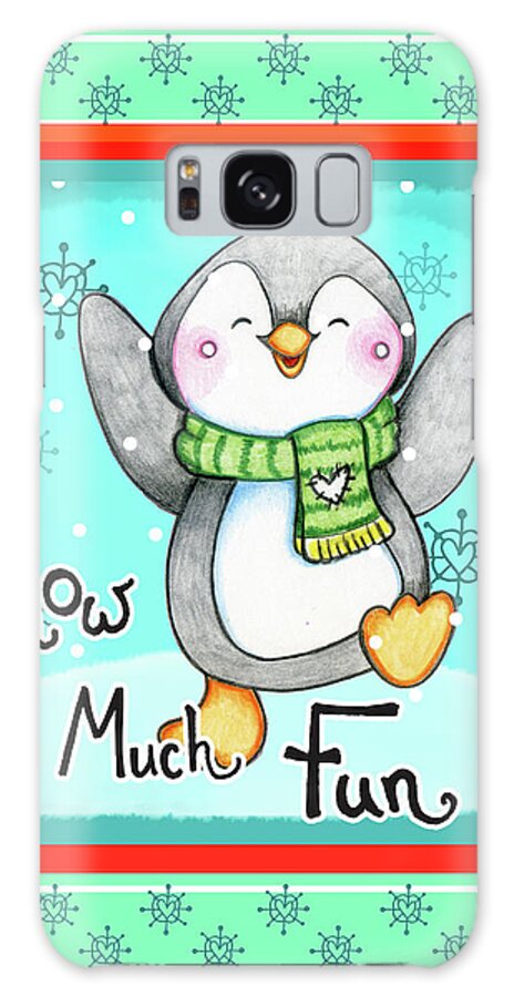 Snow Much Fun Galaxy Case featuring the mixed media Snow Much Fun by Valarie Wade