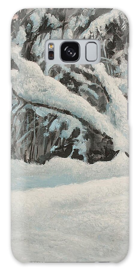Winter Landscape Galaxy Case featuring the painting Snow Scene in the Forest by Hans Egil Saele