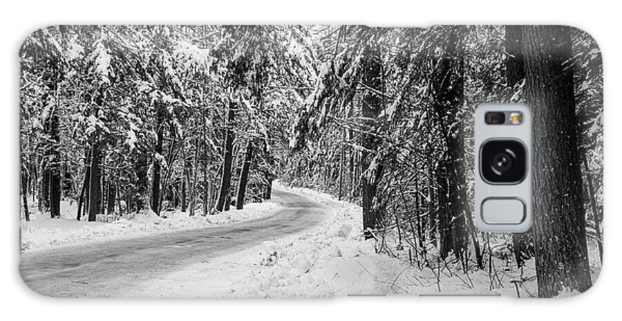Snow Galaxy Case featuring the photograph Snowy Forest Road in Winter by Betty Denise