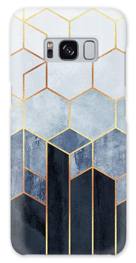 #faatoppicks Galaxy Case featuring the digital art Soft Blue Hexagons by Elisabeth Fredriksson