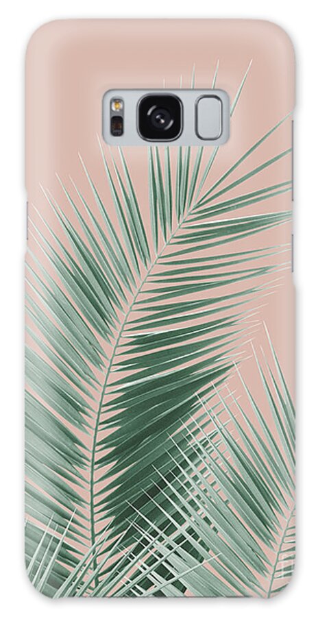Color Galaxy Case featuring the mixed media Soft Green Palm Leaves Dream - Cali Summer Vibes #1 #tropical #decor #art by Anitas and Bellas Art