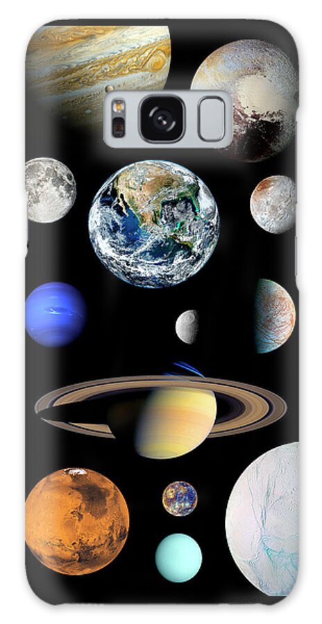 Pia17474 Galaxy Case featuring the photograph Solar System Planets and Moons Enhanced Vertical by Weston Westmoreland
