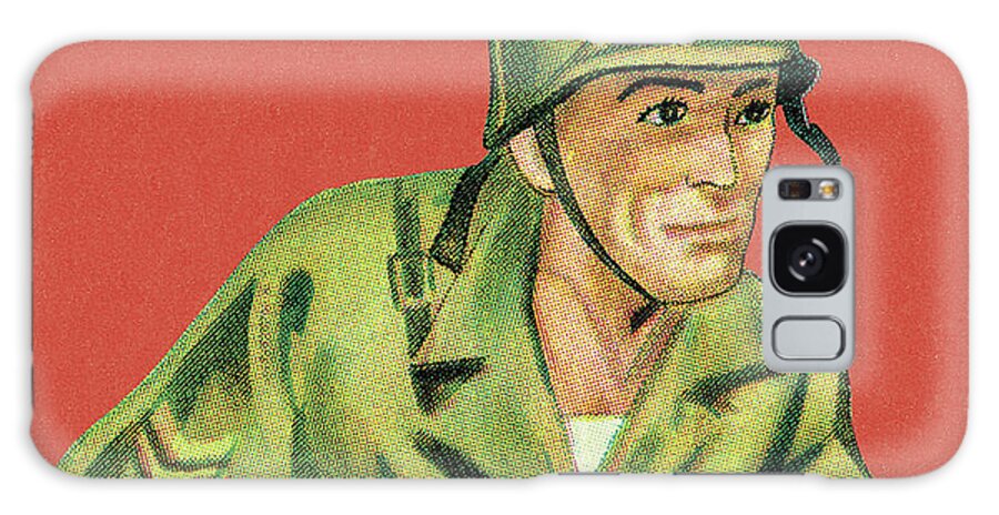 Action Galaxy Case featuring the drawing Soldier With Gun by CSA Images