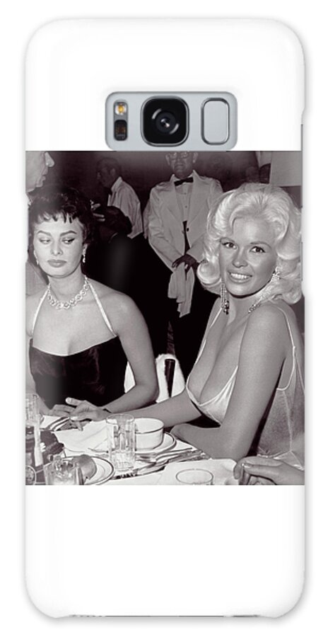 Jayne Mansfield Galaxy Case featuring the photograph Sophia Loren and Jayne Mansfield 1957 by Doc Braham