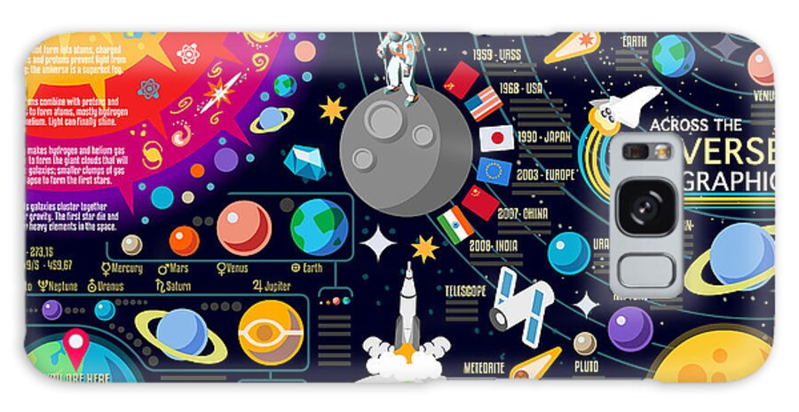 Big Galaxy Case featuring the digital art Space 3d Galaxy New Horizons by Aurielaki
