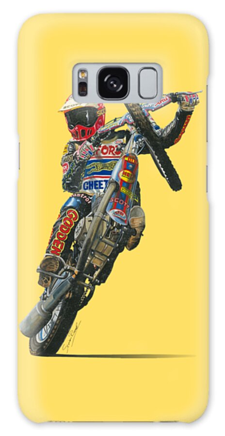 Art Galaxy Case featuring the painting Speedway Wheelie by Simon Read