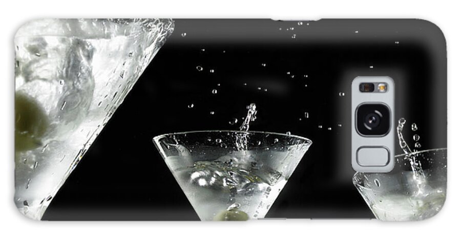 Martini Glass Galaxy Case featuring the photograph Splashed Martini Cocktails by Monica Rodriguez