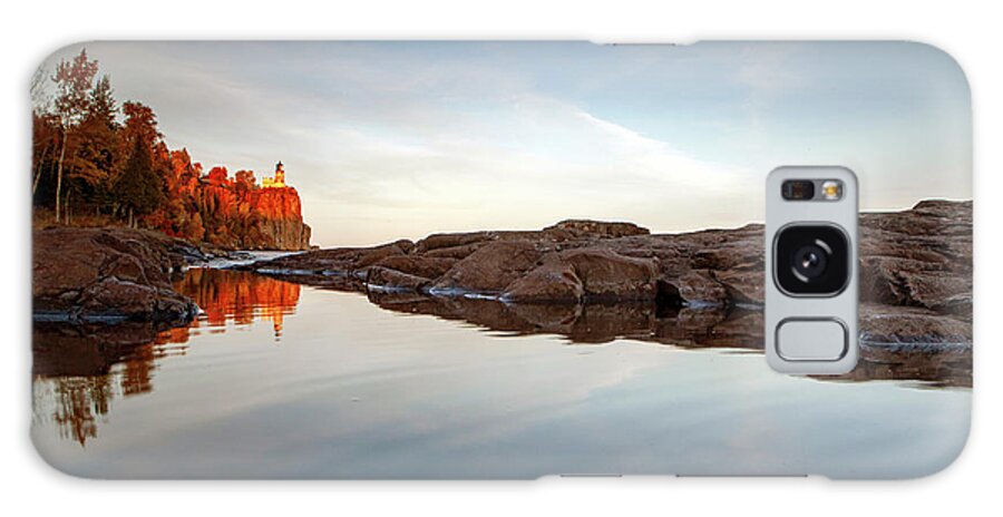 Split Galaxy Case featuring the photograph 1558 Split Rock Lighthouse Reflections by Steve Sturgill