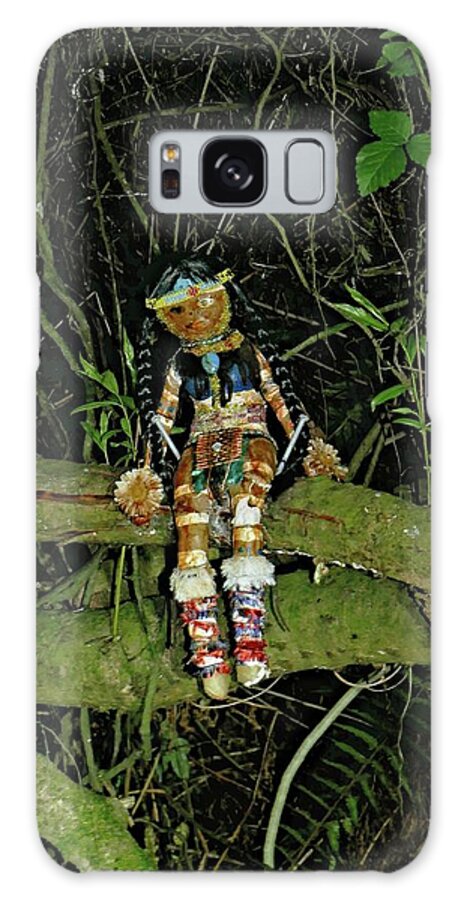 Doll Galaxy Case featuring the photograph Spooky doll in forest by Martin Smith