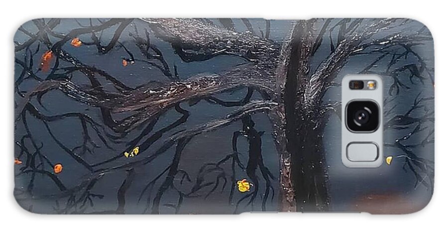 Autumn Galaxy Case featuring the painting Spooky Tree by Amy Kuenzie