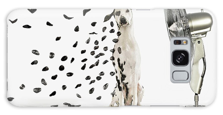 Dalmatian Galaxy Case featuring the photograph Spots Flying Off Dalmation Dog by Gandee Vasan