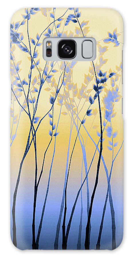 Sunny Tree Silhouette Galaxy Case featuring the digital art Spring Aspen by Susan Maxwell Schmidt