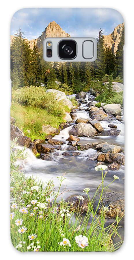 Scenics Galaxy Case featuring the photograph Spring Flowers And Flowing Water Below by Josh Miller Photography