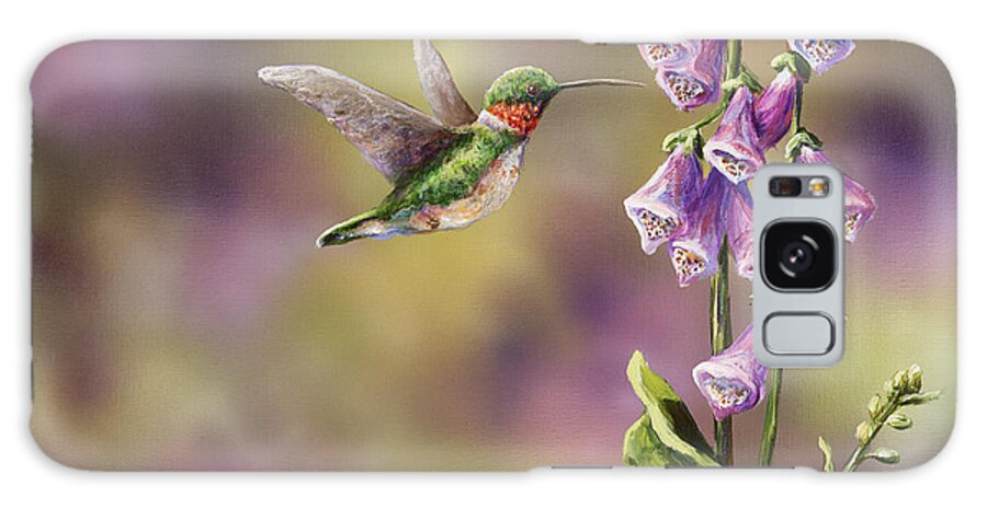 Hummingbird Galaxy Case featuring the painting Spring Hummingbird by Sarah Davis