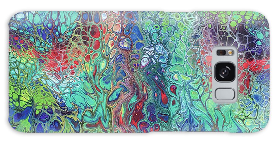 Poured Acrylic Galaxy Case featuring the painting Spring Rush by Lucy Arnold