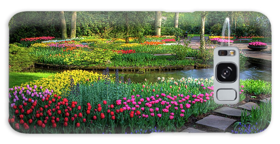 Netherlands Galaxy Case featuring the photograph Springtime Keukenhof Gardens With by Darrell Gulin