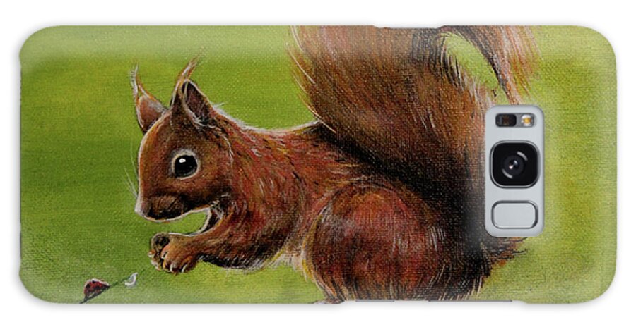 Squirrel Galaxy Case featuring the painting Squirrel by Greg Farrugia