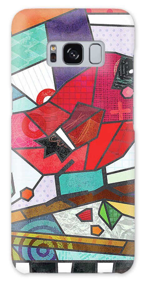 Stained Glass Cardinal Galaxy Case featuring the digital art Stained Glass Cardinal by Holli Conger