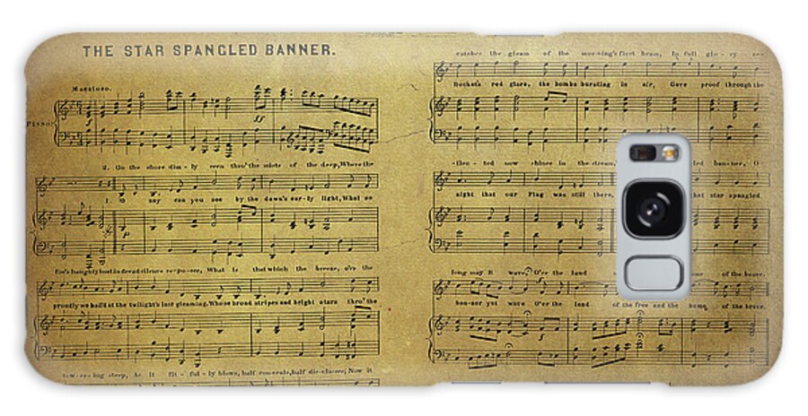 Star Spangled Banner Galaxy Case featuring the digital art Star Spangled Banner Vintage Sheet Music by Peggy Collins