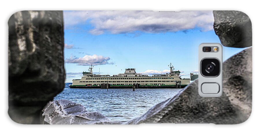 Sea Galaxy Case featuring the photograph Statues looking at Edmonds Ferry by Anamar Pictures