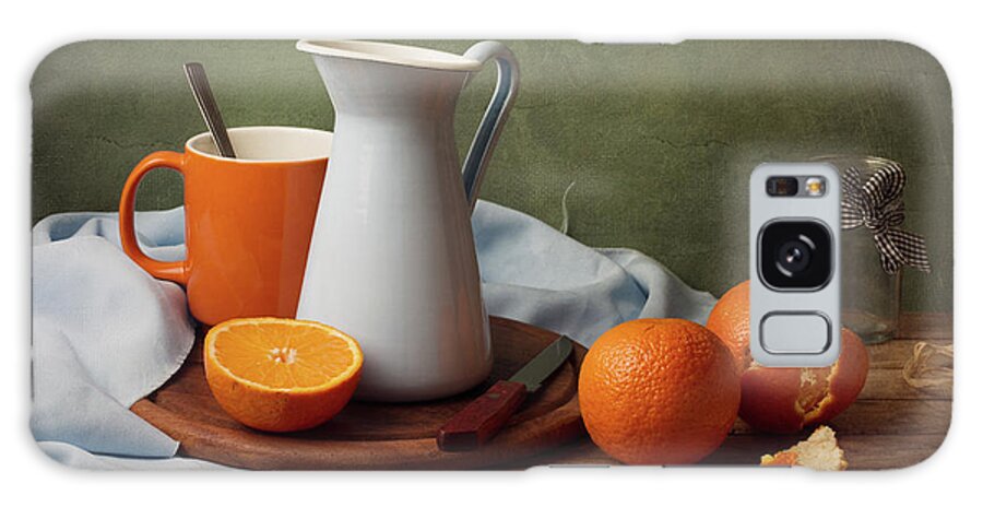 Spoon Galaxy Case featuring the photograph Still Life With Tangerines by Copyright Anna Nemoy(xaomena)
