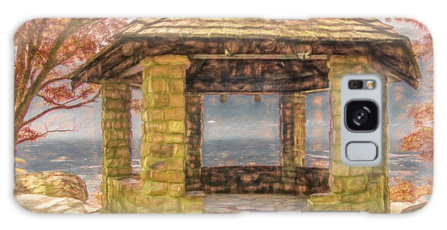 Tennessee Galaxy Case featuring the photograph Stone Gazebo Atop Chilhowee Mountain, Painterly   by Marcy Wielfaert