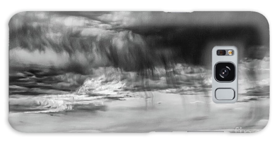 Cloud Galaxy Case featuring the photograph Stormy sky in black and white by Lyl Dil Creations