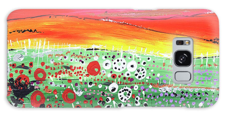 Strawberry Fields Galaxy Case featuring the painting Strawberry Fields by Caroline Duncan Art