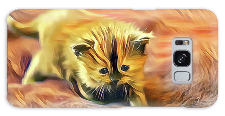 Kitten Galaxy S8 Case featuring the digital art Striped Forehead Kitten by Don Northup