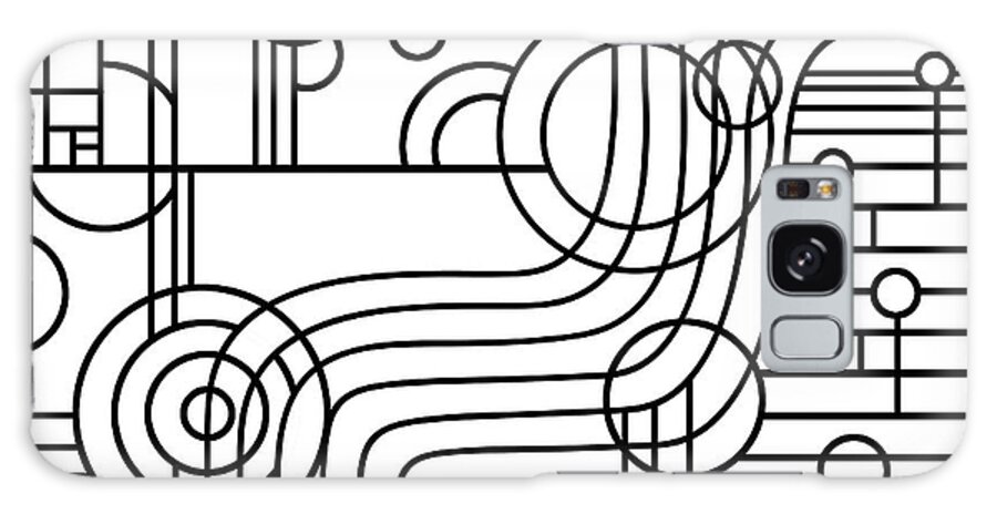 Stripes Curves Galaxy Case featuring the digital art Stripes Curves by Howie Green