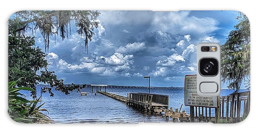 Clouds Galaxy Case featuring the photograph Strolling by the Dock by Portia Olaughlin