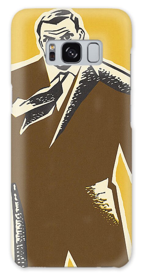 Accessories Galaxy Case featuring the drawing Strong Man in a Suit by CSA Images