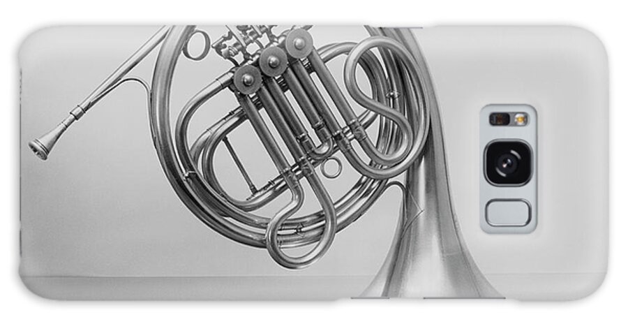 White Background Galaxy Case featuring the photograph Studio Shot Of French Horn by George Marks
