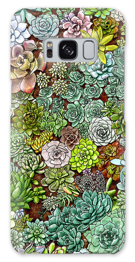 Succulent Wall Galaxy Case featuring the painting Succulent Wall by Jen Montgomery