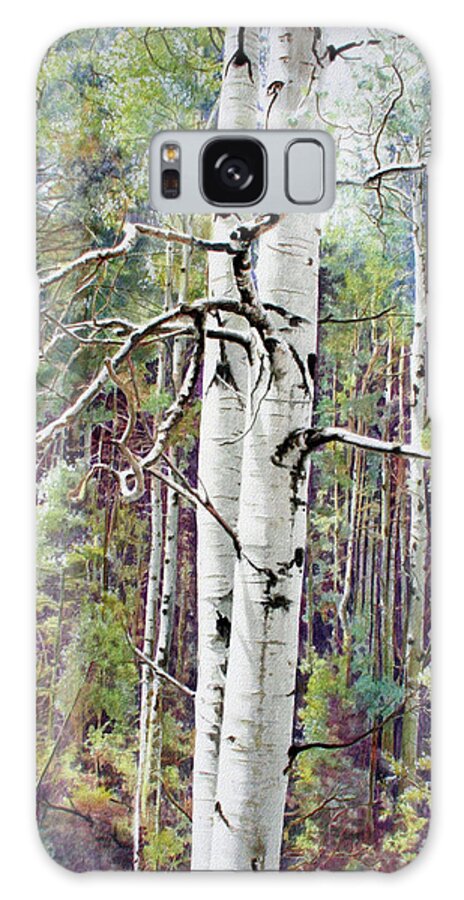 Summer Aspen Color Galaxy Case featuring the painting Summer Aspen Color by Carol J Rupp
