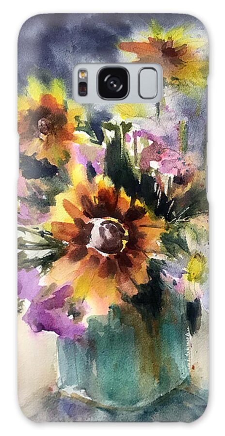 Flower Galaxy Case featuring the painting Summer Floral by Judith Levins
