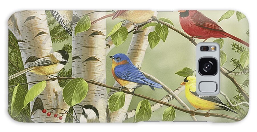 Birds Galaxy Case featuring the painting Summer Friends by William Vanderdasson