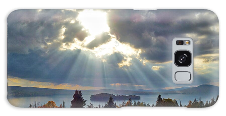 Sun Galaxy Case featuring the photograph Sun Rays Over Rangeley Lake by Russel Considine