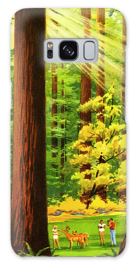 Animal Galaxy Case featuring the drawing Sun Shining Through the Forest by CSA Images