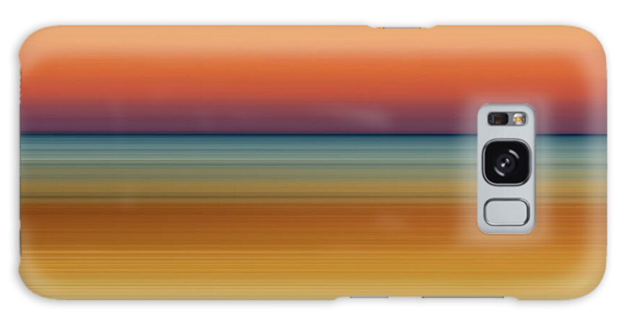 Sunrise Sunset Horizon Photography Digital Artwork Photography Based Digital Art Blur Motion Blur Sky Water Ocean Lake Morning Evening Sun Warm Saturated Colorful Color Abstract Landscape Blue Orange Cyan Yellow Red Blue Hour Golden Hour Calm Smooth Peaceful Quiet Rise Set Dawn Dusk Glow Scott Norris Creative; Scott Norris Photography Galaxy Case featuring the photograph Sunrise 3 by Scott Norris