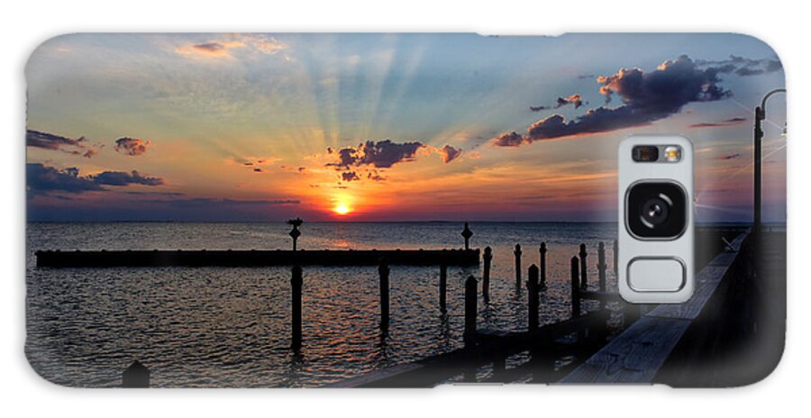 Chesapeake Beach Galaxy Case featuring the photograph Sunrise at the Pier by Richard Gehlbach