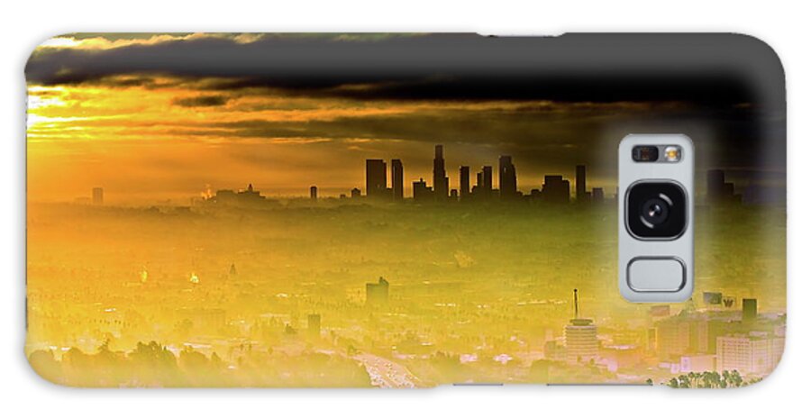 Tranquility Galaxy Case featuring the photograph Sunrise Over Los Angeles And Hollywood by Albert Valles