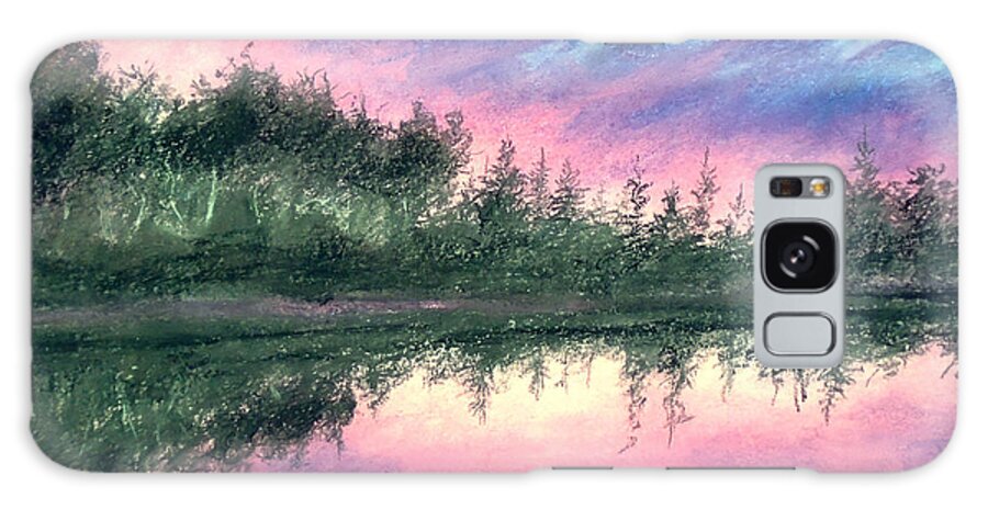 Chromatic Sunset Galaxy Case featuring the painting Sunset Gush by Jen Shearer