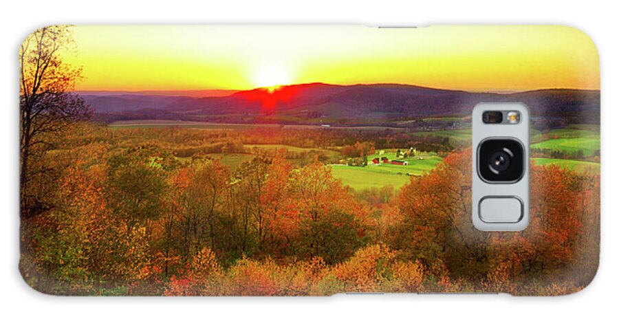 Scenics Galaxy Case featuring the photograph Sunset On The Farm by Melinda Moore